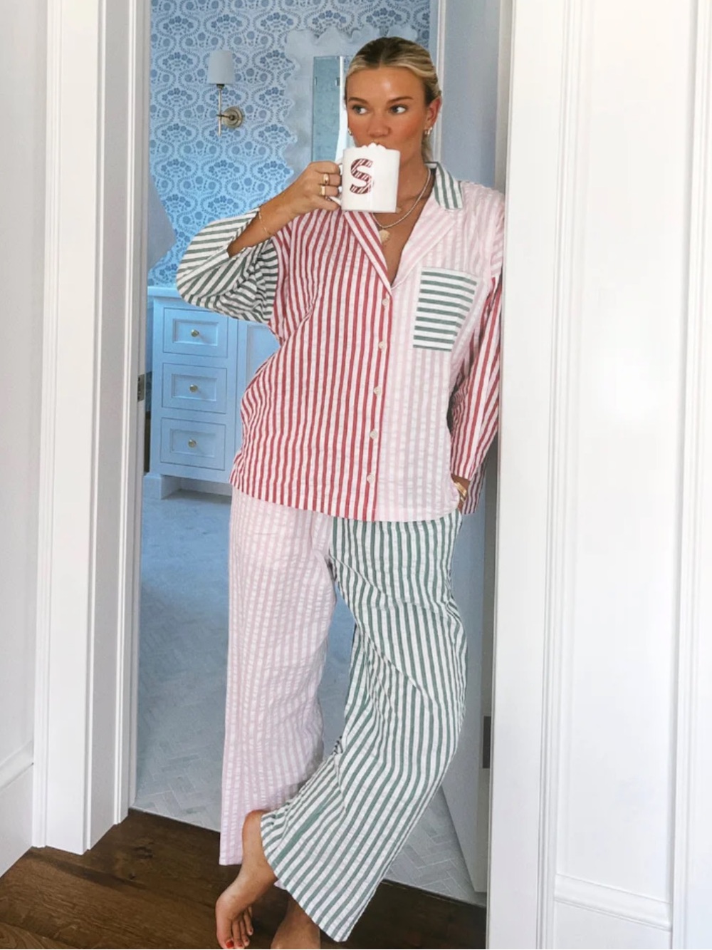 Two tone pajama pants
